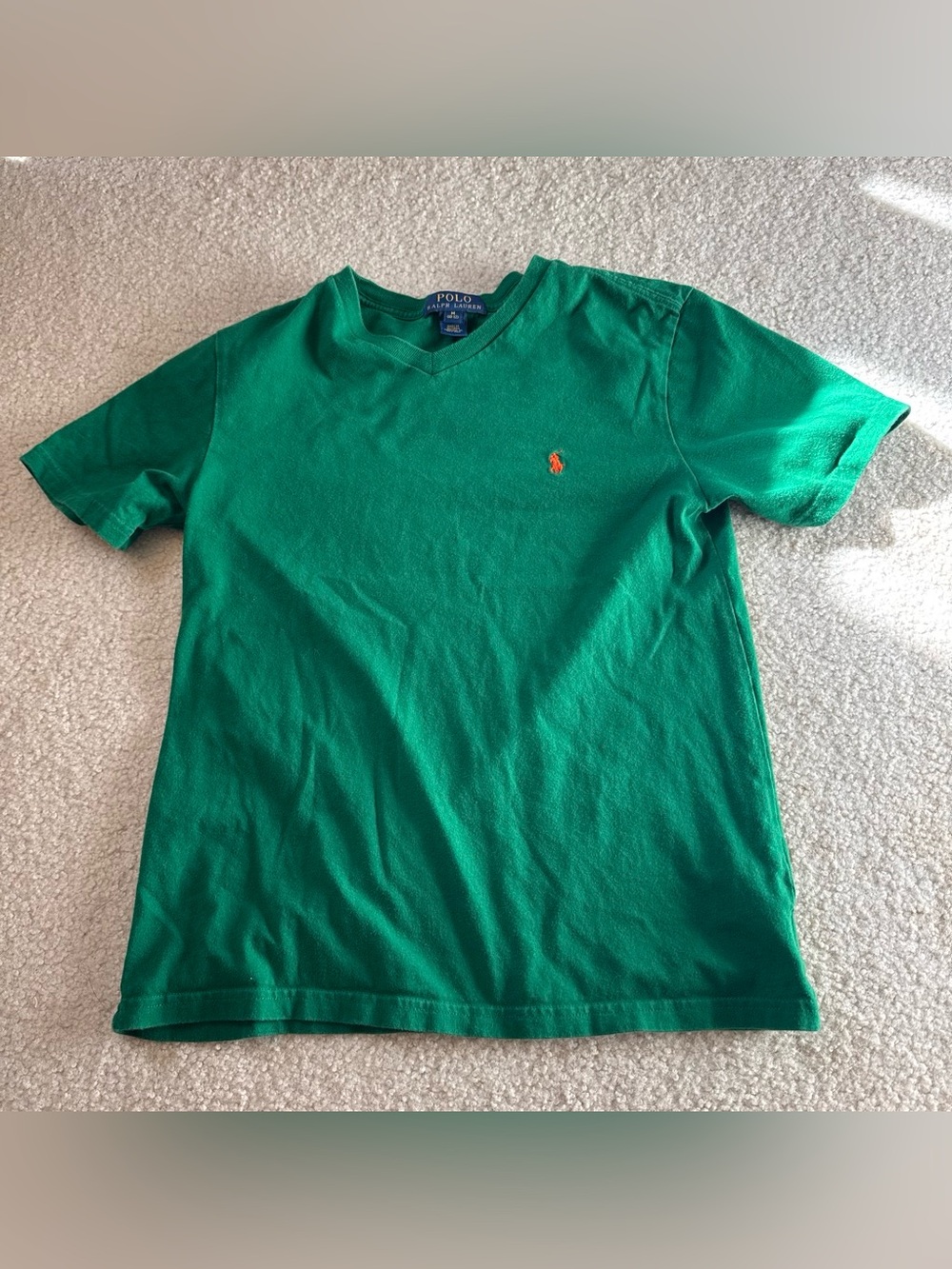 Polo by Ralph Lauren Bright Green V-Neck Kids Polo Shirt